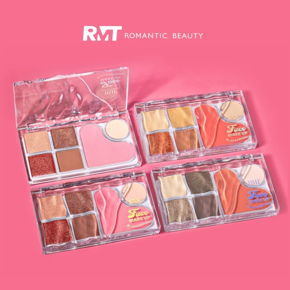 Romantic Beauty brand Face Makeup Palette - Pink, Gold, Brown Shades